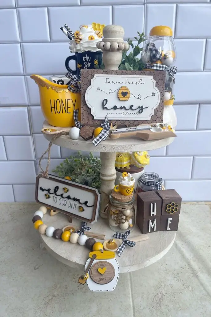 bee Summer Tiered Tray Ideas To Copy