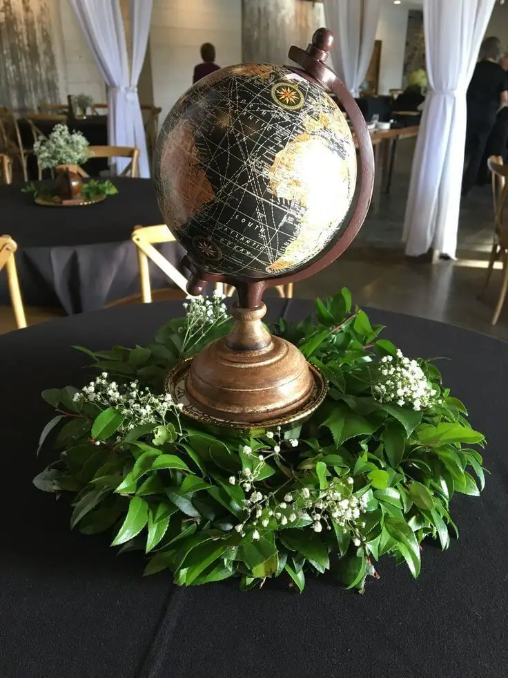 DIY Graduation Party Table Centerpiece Ideas with earth globe