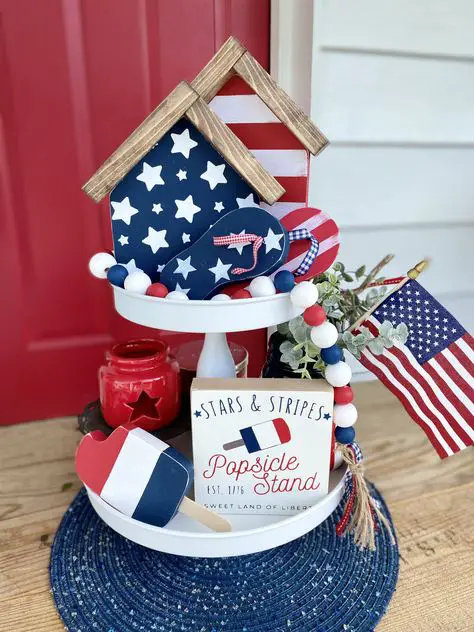 tiered tray 4th of july summer